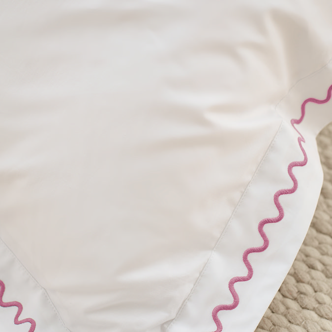 Wave Embroidery Rose Pink Duvet Cover Set image