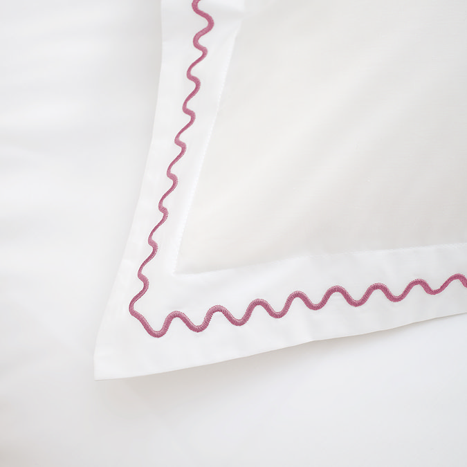 Wave Embroidery Rose Pink Duvet Cover Set image
