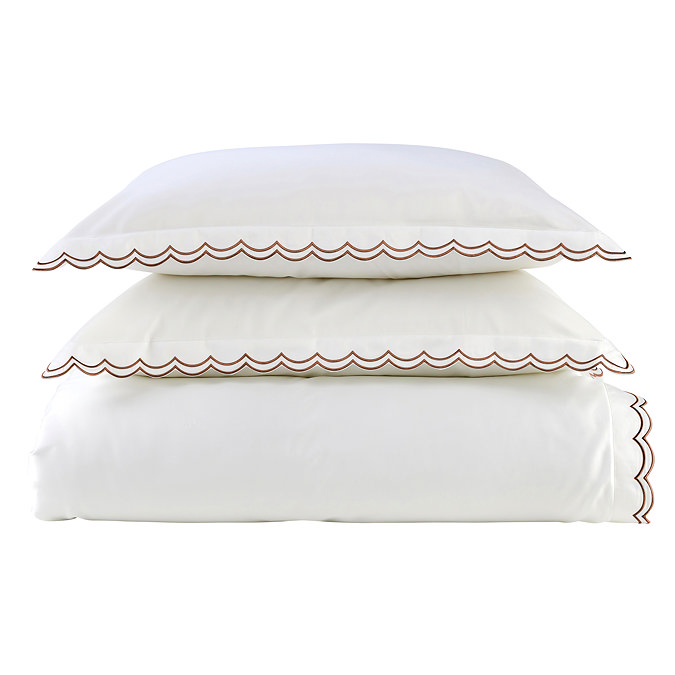 Christy scallop edge fire duvet cover set image