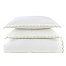 Christy scallop edge duvet cover set in matcha