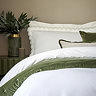 Christy scallop edge duvet cover set in matcha