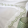 Christy scallop edge duvet cover set in matcha