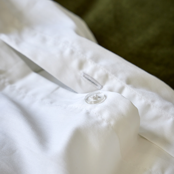 Christy scallop edge duvet cover set in matcha