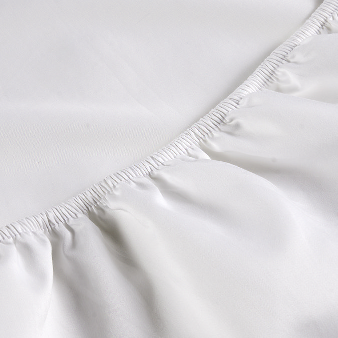 White deep fitted sheet classic sateen image