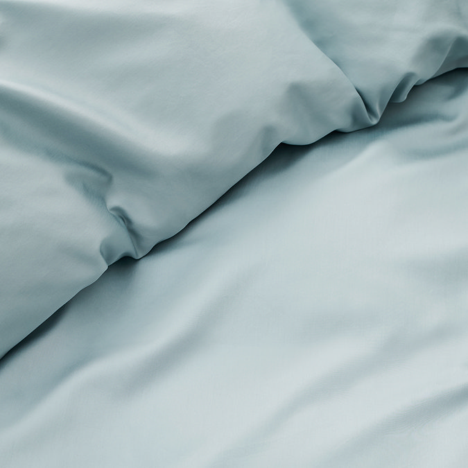 Blue classic sateen duvet cover set image