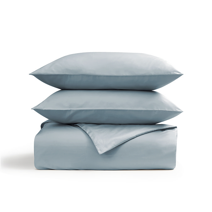 Blue classic sateen duvet cover set image