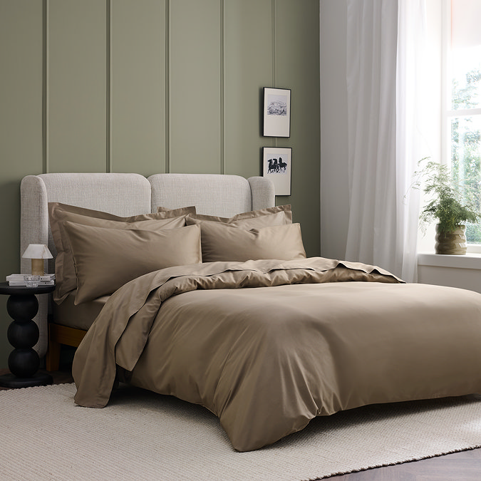 Mushroom cotton sateen duvet cover set image