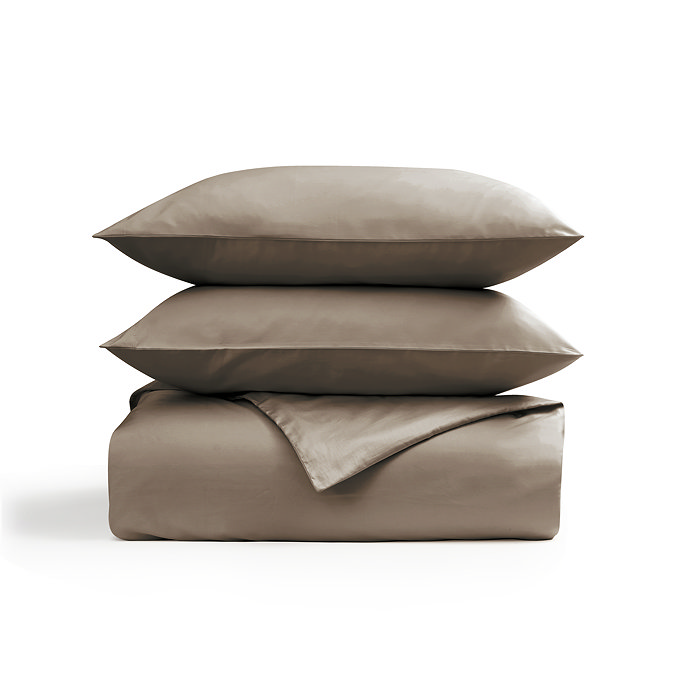 Mushroom cotton sateen duvet cover set image