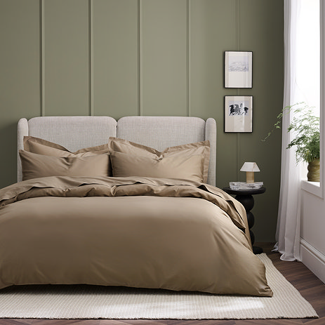 Mushroom cotton sateen duvet cover set image