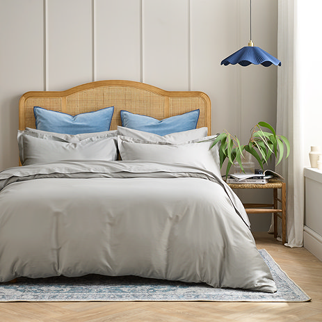 Christy classic sateen silver grey duvet cover set image