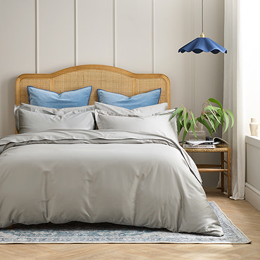 Christy classic sateen silver grey duvet cover set image