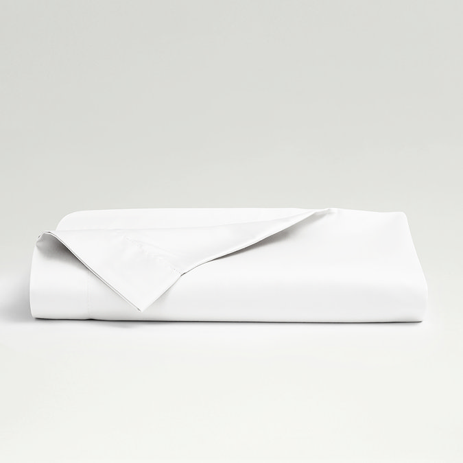 Christy White Cotton Sateen Flat Sheet Image