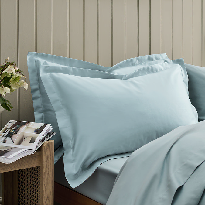 Classic Sateen Ice Blue Oxford Pillowcase Pair Image