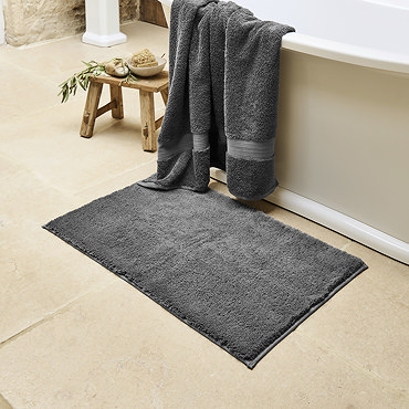 Ash Grey Deep Pile Bath Mat Image