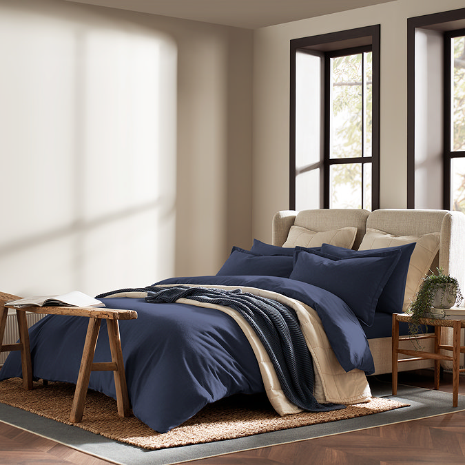 Christy navy duvet cover set image