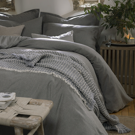 Christy Flannel Marl Silver duvet cover set image