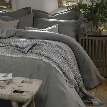 Christy Flannel Marl Silver duvet cover set image