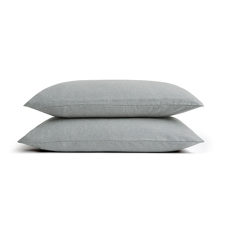 Flannel marl silver pillowcase pair image