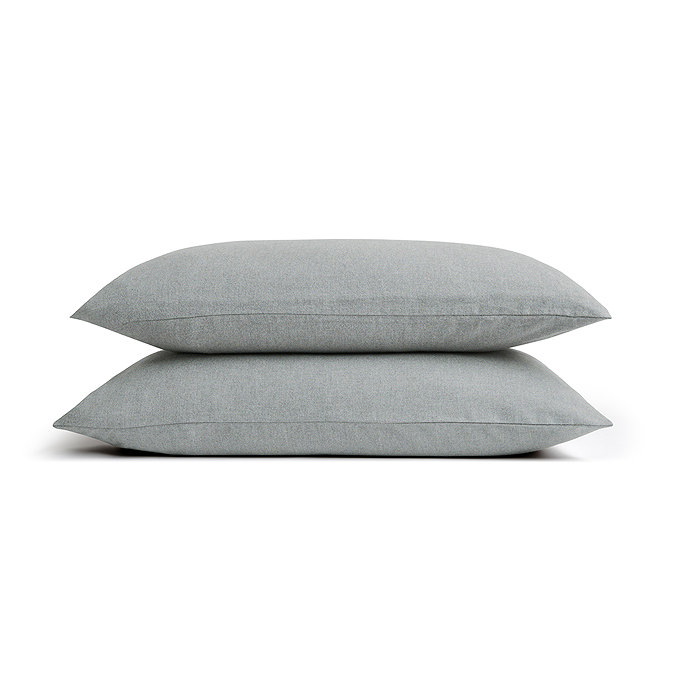 Flannel marl silver pillowcase pair image