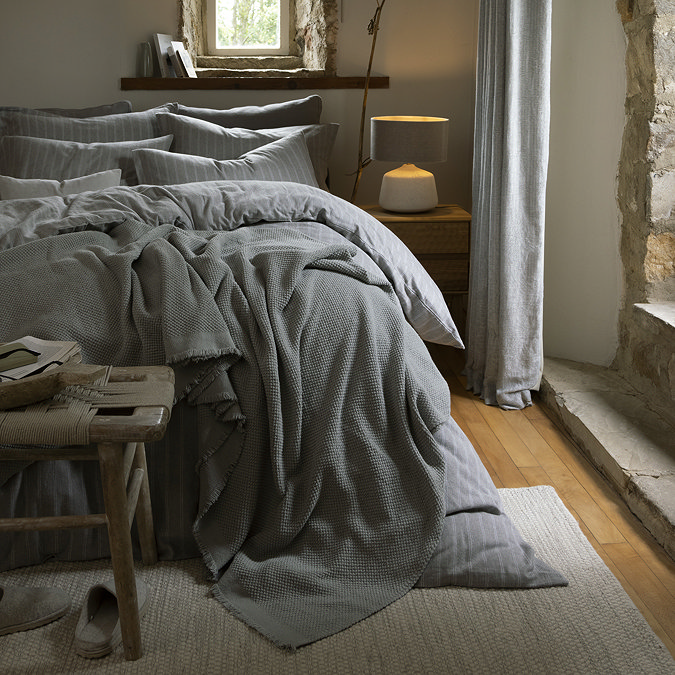 Christy Flannel Stripe Silver duvet cover set image