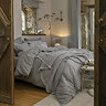 Christy Flannel Stripe Silver duvet cover set image