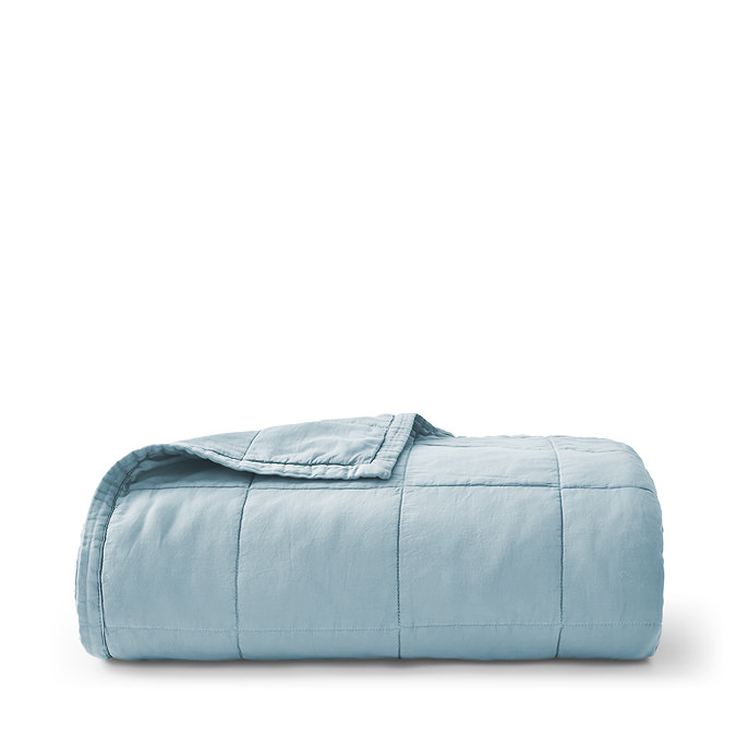 Christy laundered cotton bedspread chalk blue