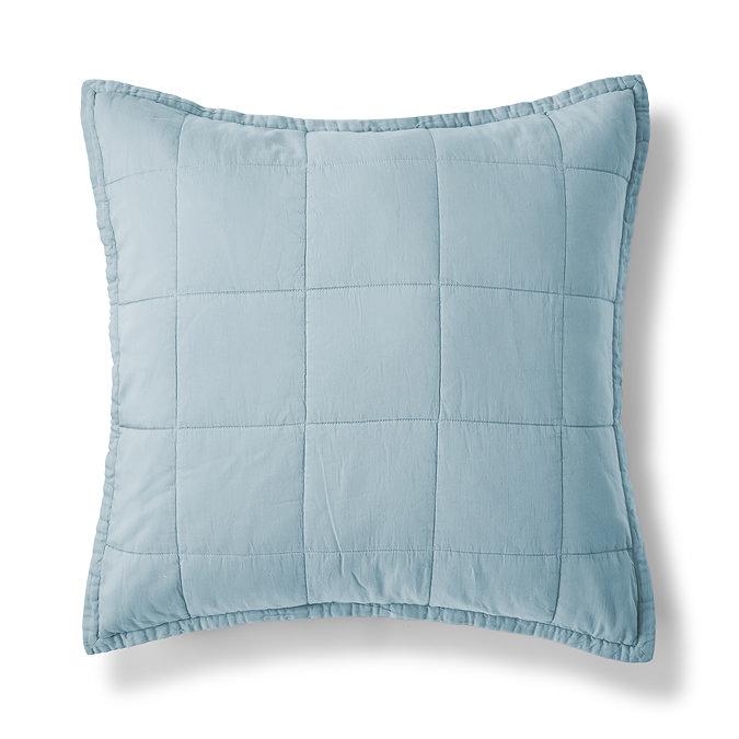 Laundered Cotton Sham chalk blue