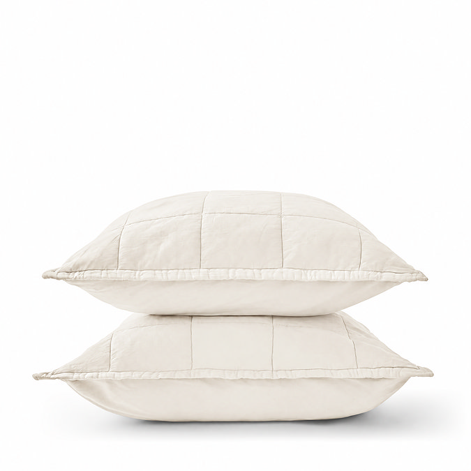 Laundered Cotton Pillowsham pair image Cream
