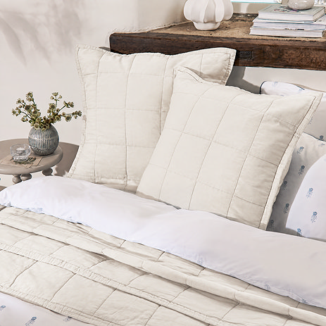 Laundered Cotton Pillowsham pair image Cream