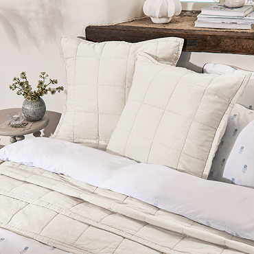 Laundered Cotton Pillowsham pair image Cream