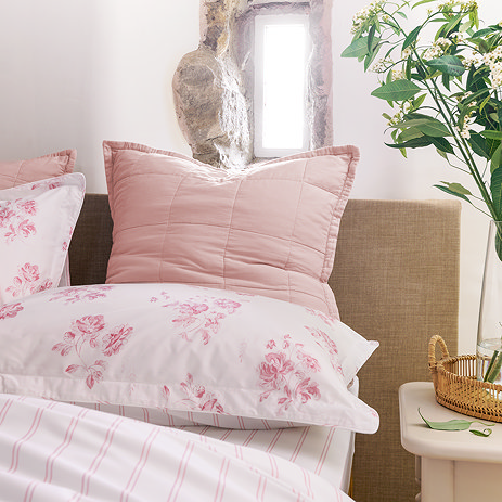 Laundered Cotton Sham Pink