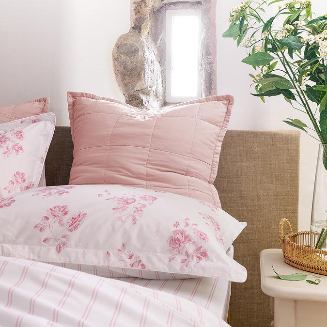 Laundered Cotton Sham Pink
