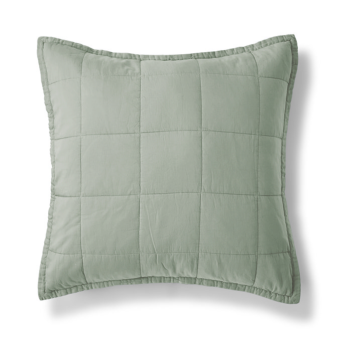 Laundered Cotton Sham Sage