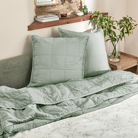 Laundered Cotton Sham Sage