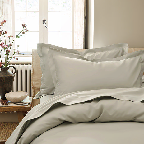 Pure organic oxford pillowcase pair pebble image