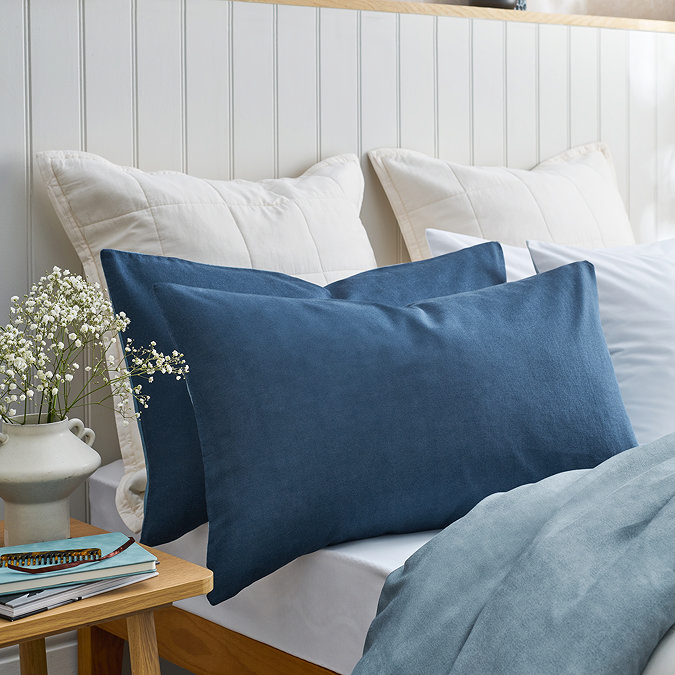 Relaxed Linen denim blue pillowcases image