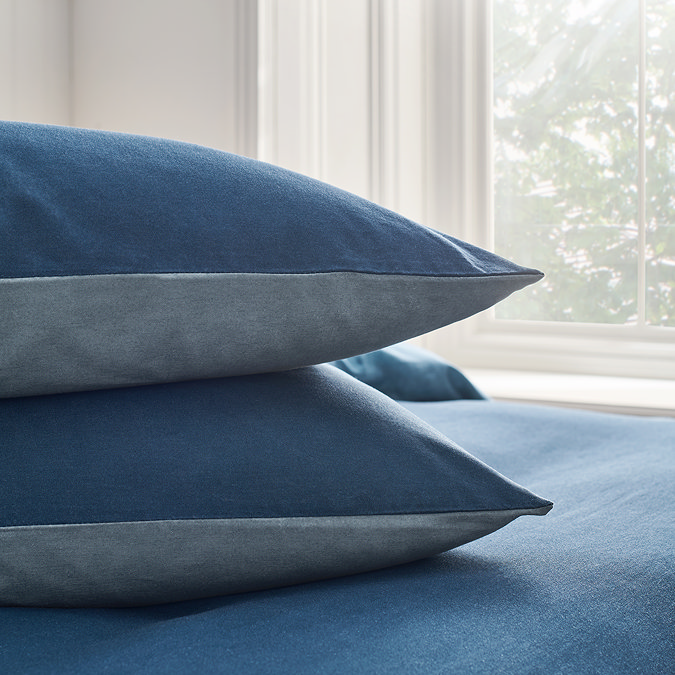 Relaxed Linen denim blue pillowcases image