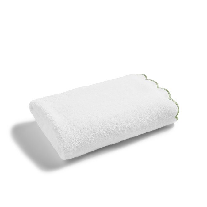 Christy scallop edge towels in matcha image