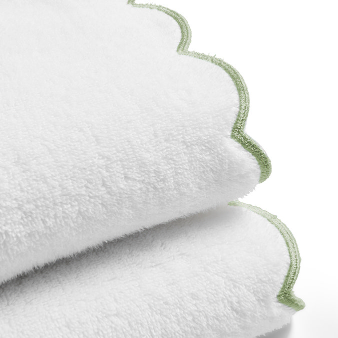 Christy scallop edge towels in matcha image