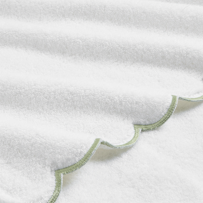 Christy scallop edge towels in matcha image