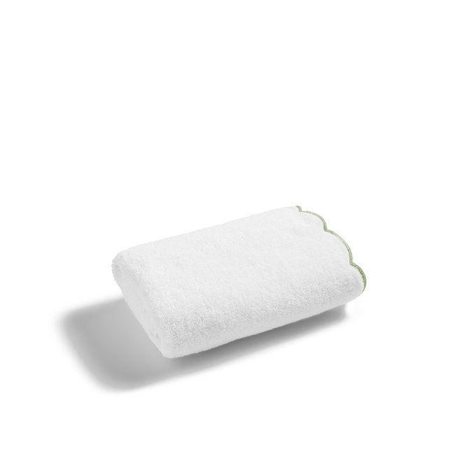 Christy scallop edge towels in matcha image