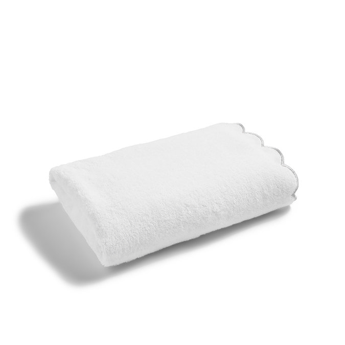 scallop edge towel in silver image