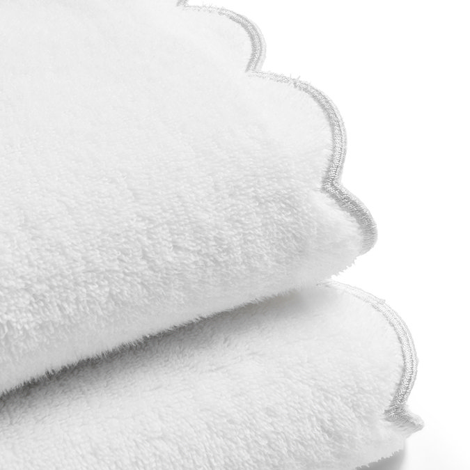 scallop edge towel in silver image