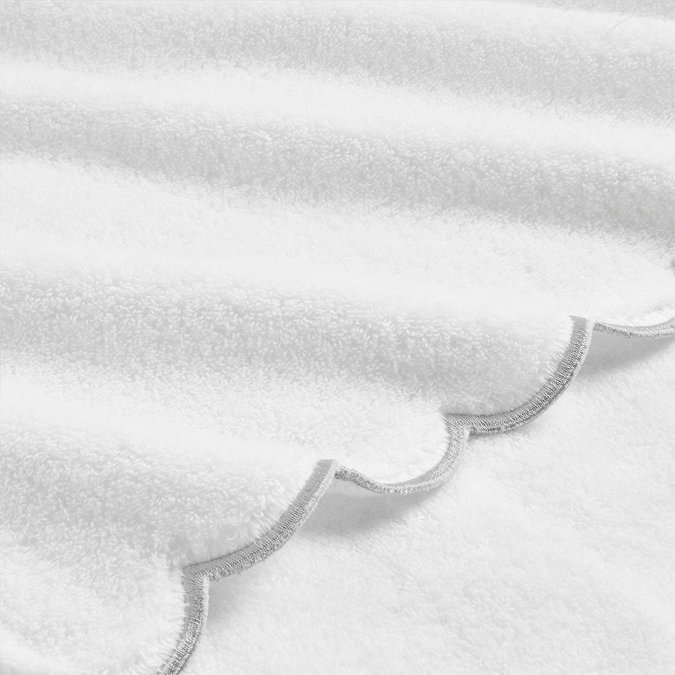 scallop edge towel in silver image
