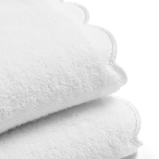 scallop edge towel in white image
