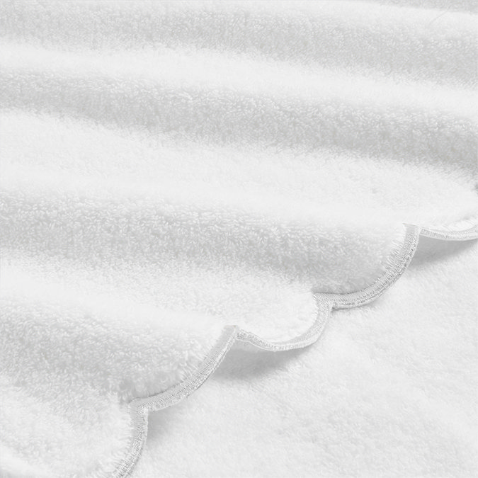 scallop edge towel in white image