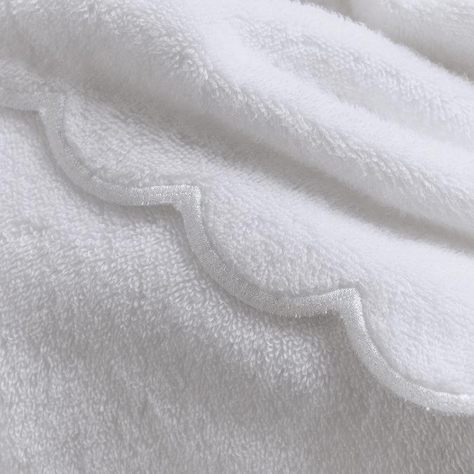 scallop edge towel in white image