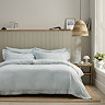 Christy blue ticking stripe bedding image