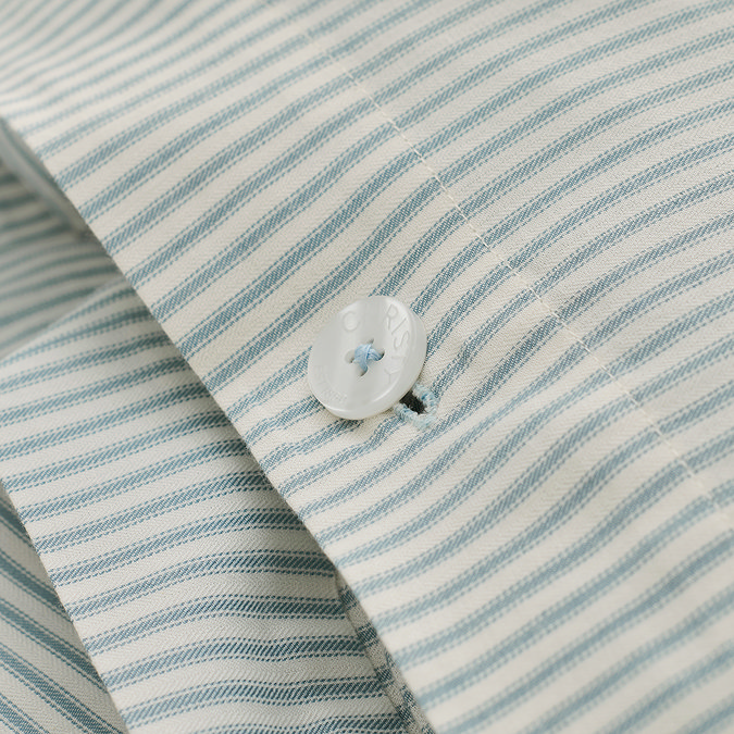 Christy blue ticking stripe bedding image