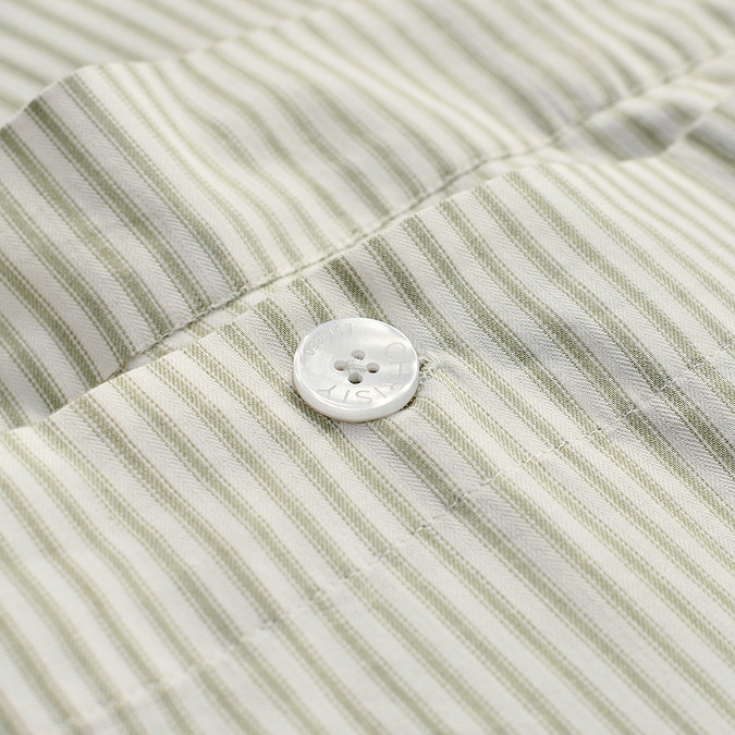 Christy ticking stripe green duvet cover set image